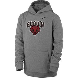 Nike Youth Brown University Bears Grey Club Fleece Pullover Hoodie