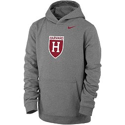 Nike Youth Harvard Crimson Grey Club Fleece Pullover Hoodie