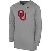Nike Youth Oklahoma Sooners Grey Core Cotton Long Sleeve T-Shirt