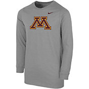 Nike Youth Minnesota Golden Gophers Grey Core Cotton Long Sleeve T-Shirt