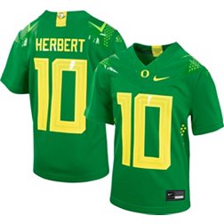 Men's Nike Justin Herbert Green Oregon Ducks Player Game Jersey Size: Large