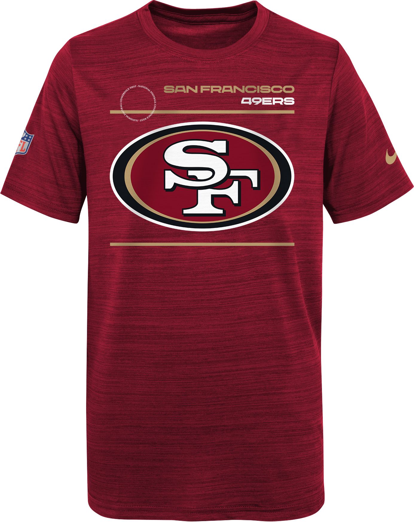 Women's Nike Scarlet San Francisco 49ers Sideline Performance Long Sleeve Hoodie T-Shirt