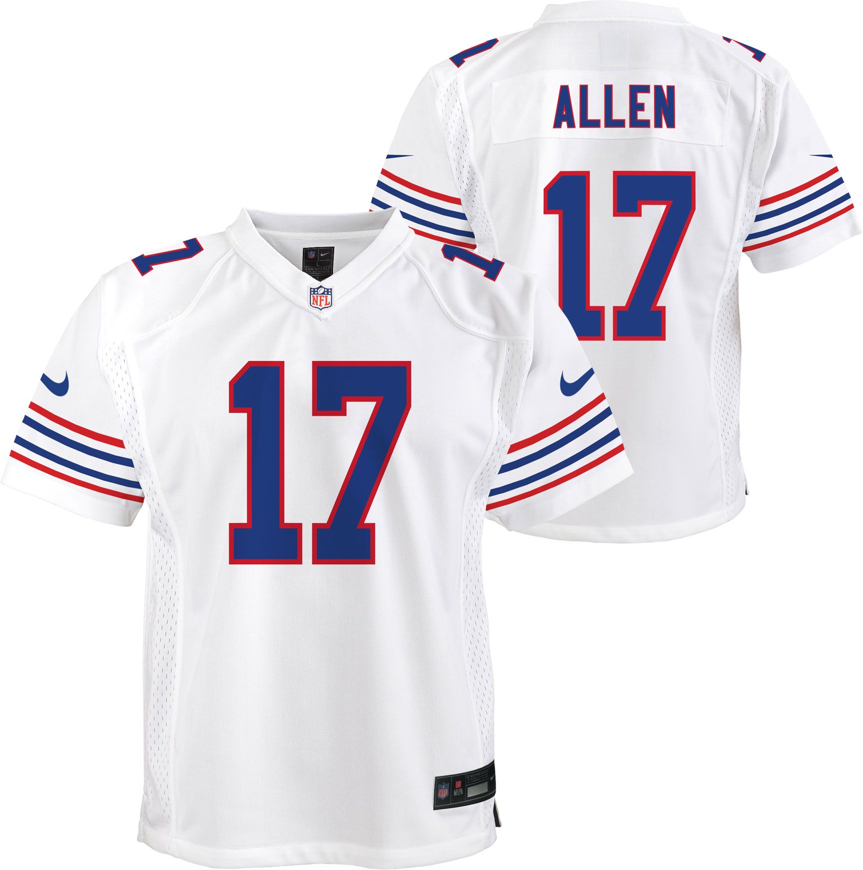 Nike Youth Buffalo Bills Josh Allen #17 White Alternate Game Jersey