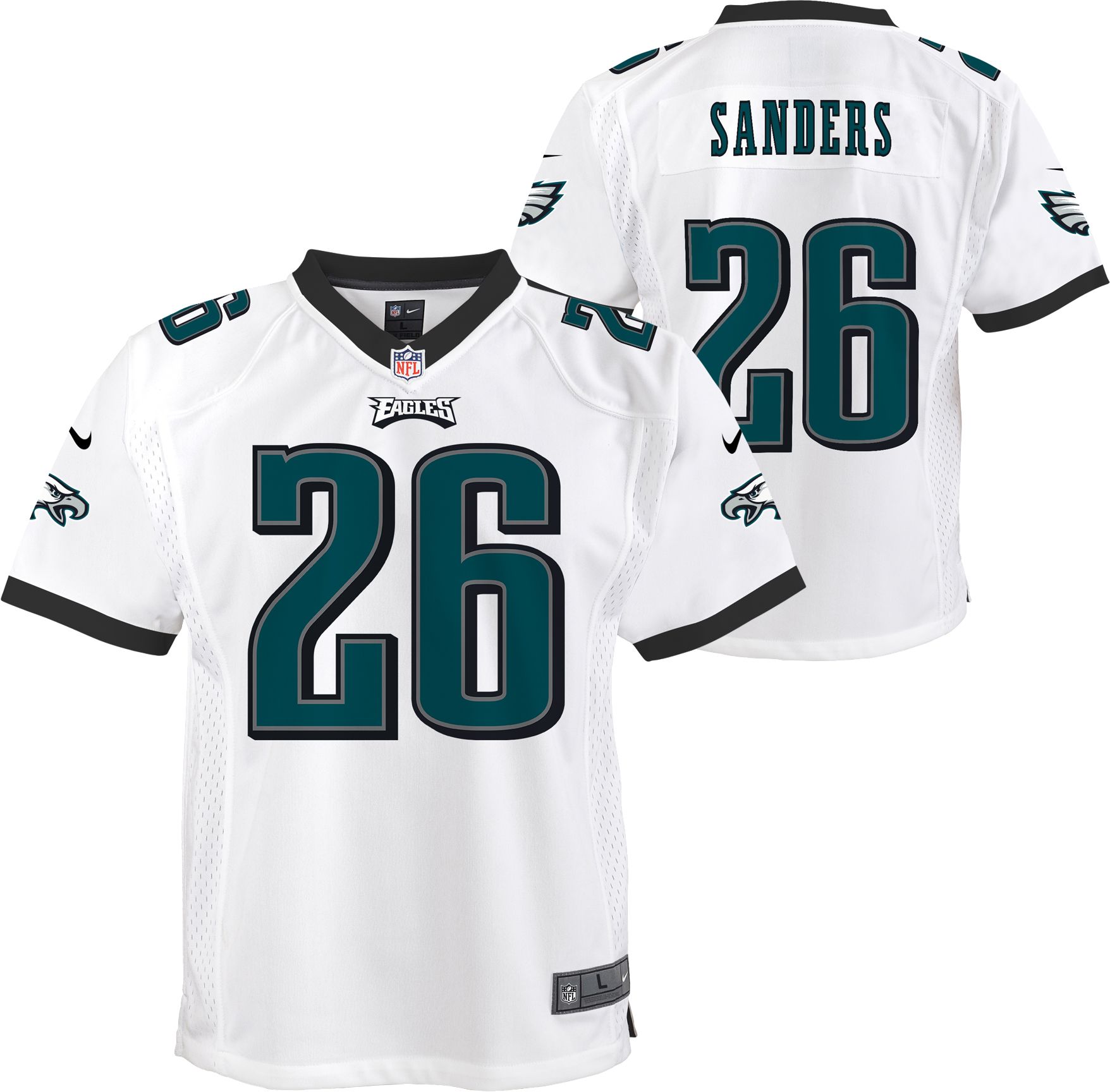 Nike / Youth Philadelphia Eagles Miles Sanders #26 White Game Jersey