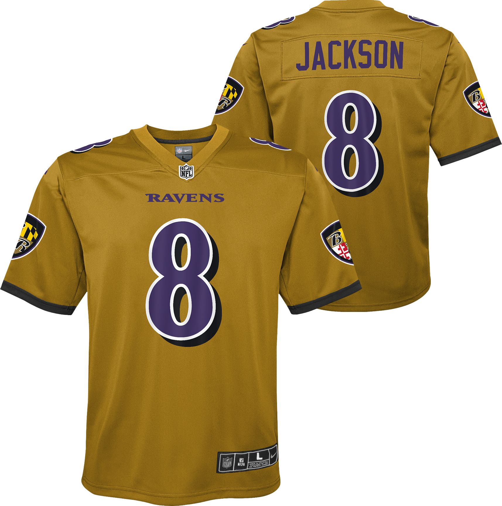 Nike Youth Baltimore Ravens Lamar Jackson #8 Purple Game Jersey