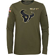 Nike Youth Houston Texans Salute to Service Olive Long Sleeve T-Shirt