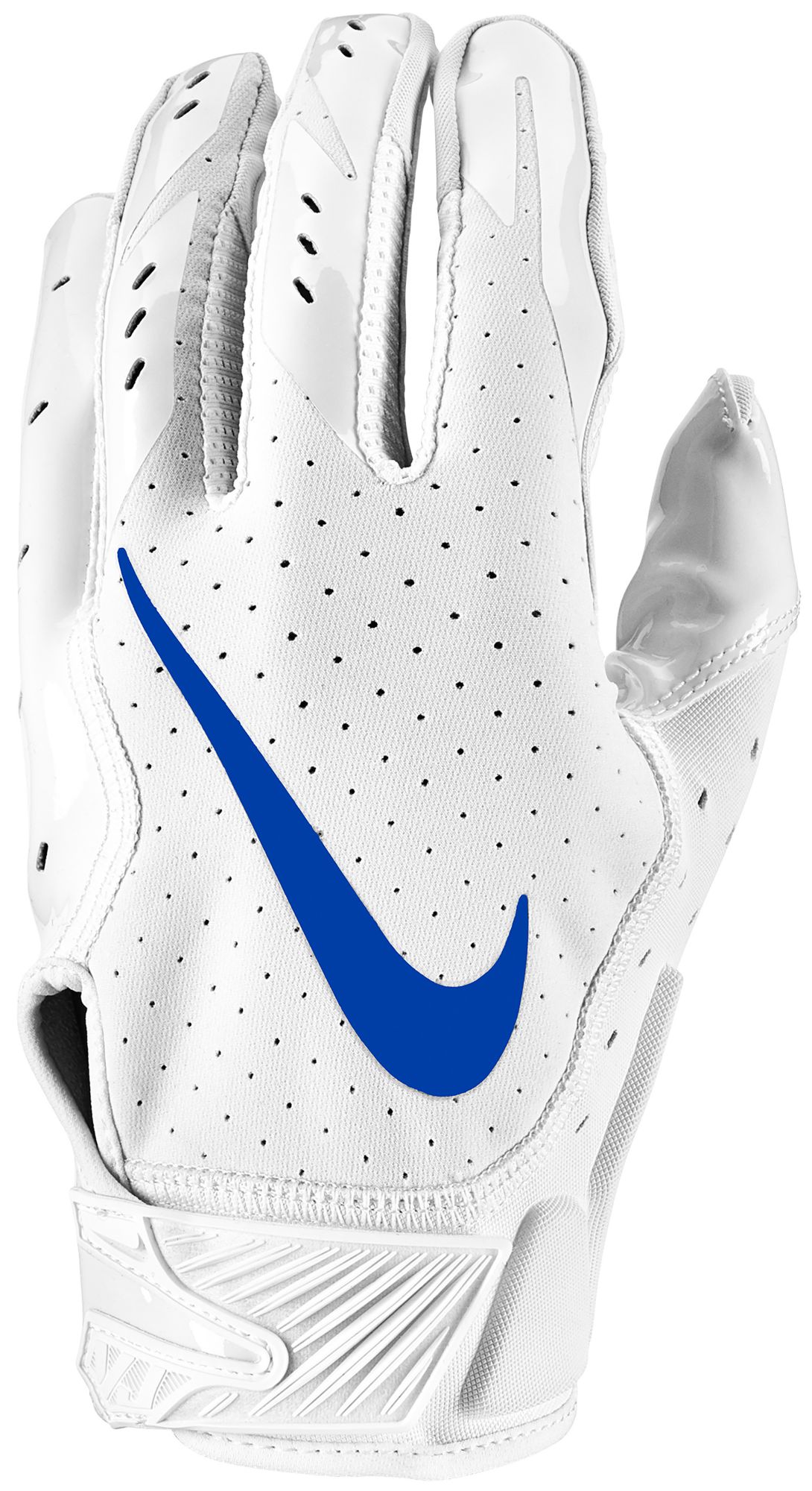 blue and white nike football gloves