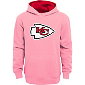 NFL Team Apparel Girls' Kansas City Chiefs Prime Pink Pullover Hoodie