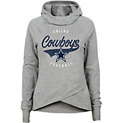 NFL Team Apparel Girls' Dallas Cowboys Heather Grey Pullover Hoodie