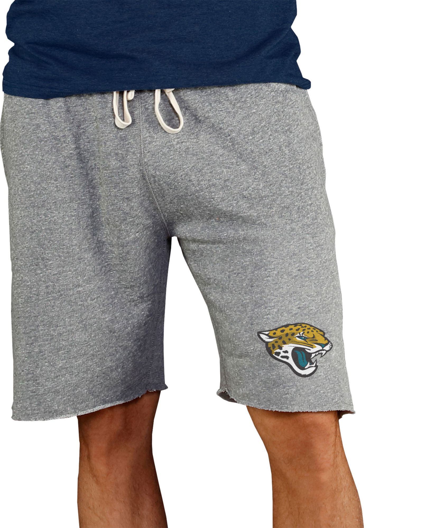 NFL Team Apparel Men's Jacksonville Jaguars Grey Mainstream Terry Shorts - Jacksonville Merchandise