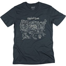 The Landmark Project Adult National Parks Map Short Sleeve Graphic T-Shirt