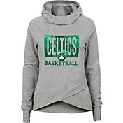 Outerstuff Girls' Boston Celtics Grey Funnel Neck Sweatshirt