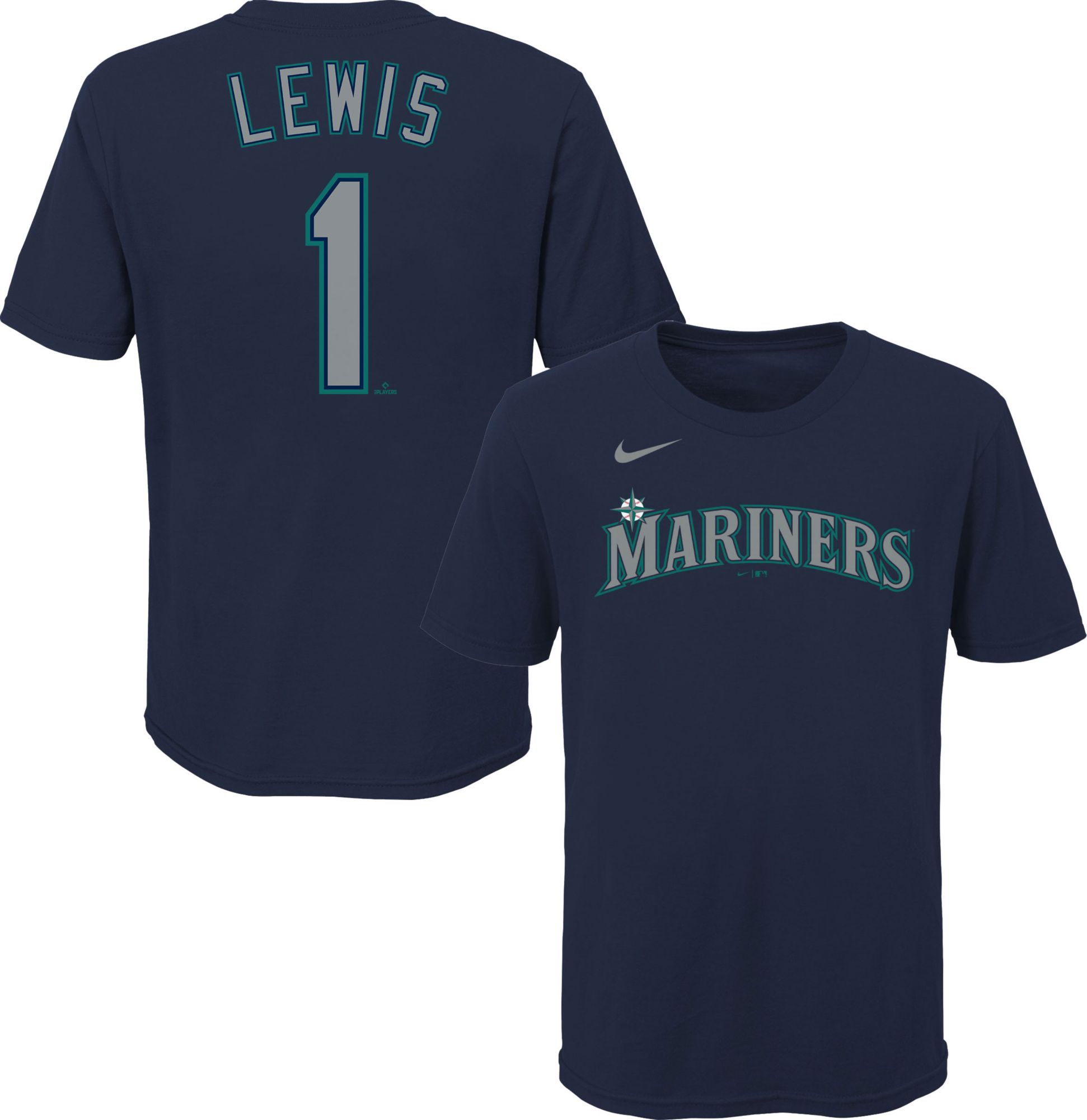 Nike / Youth Seattle Mariners Kyle Lewis #1 Navy T-Shirt