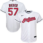 Nike Youth Cleveland Indians Shane Bieber #57 White Replica Jersey
