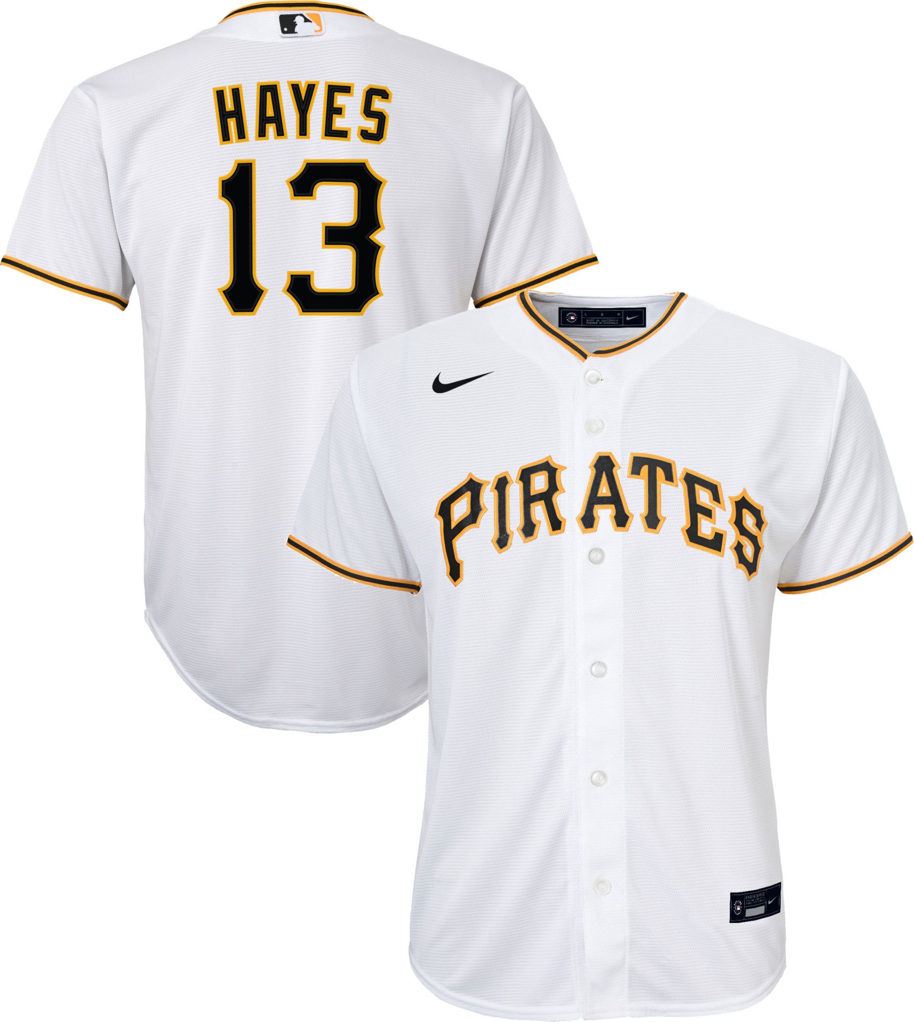 Nike / Youth Pittsburgh Pirates Ke'Bryan Hayes #13 White Replica
