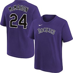 Nike Youth Colorado Rockies Ryan McMahon #24 Purple T-Shirt