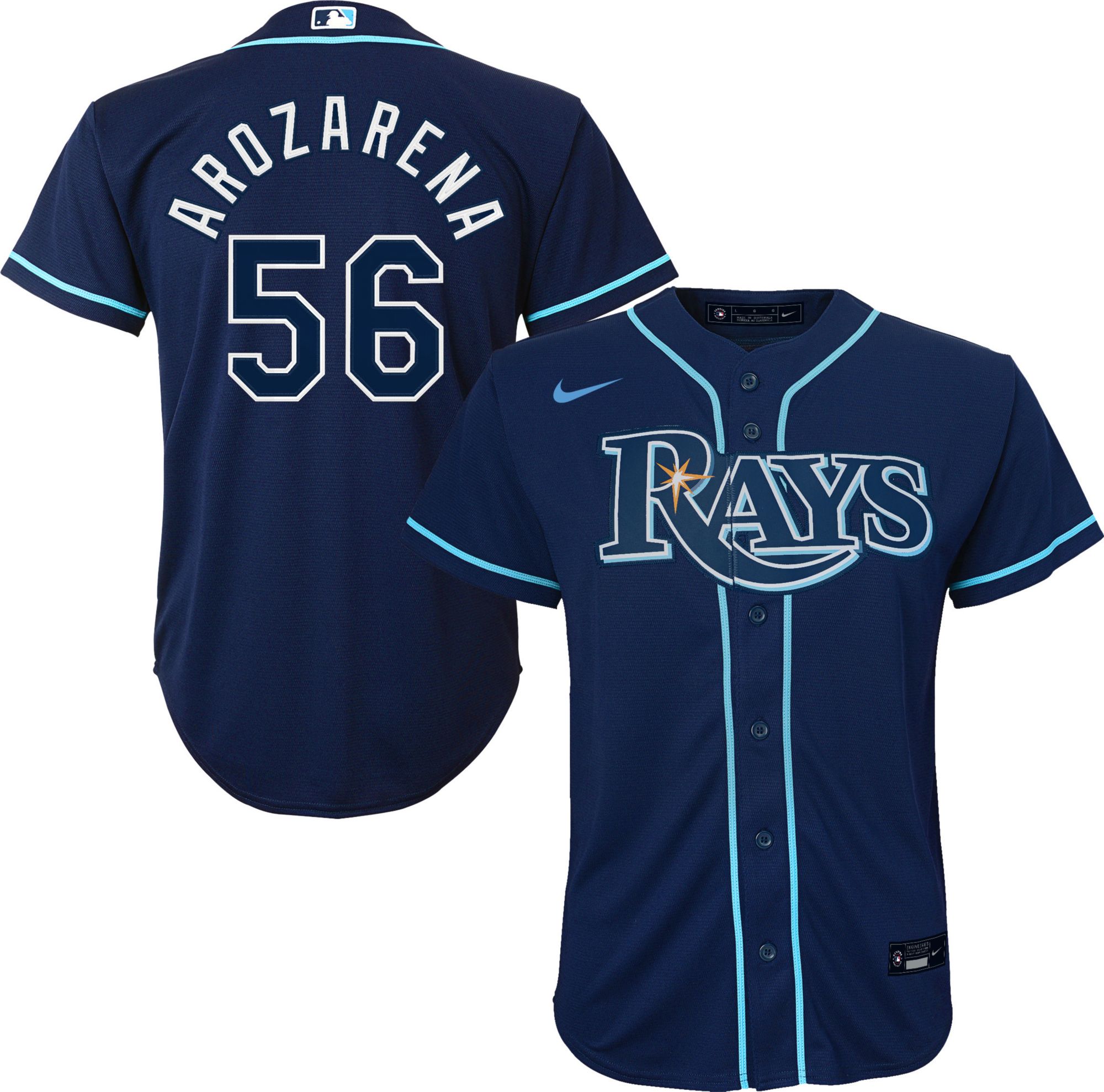 Tampa Bay Rays Nike Official Replica Home Jersey - Mens with Arozarena 56  printing