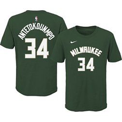 Nike Youth Milwaukee Bucks Giannis Antetokounmpo #34 Green Cotton T-Shirt