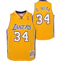 Outerstuff Youth Los Angeles Lakers Shaquille O'Neal #34 Yellow Dri-FIT Swingman Jersey