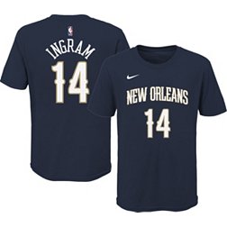 Nike Men's New Orleans Pelicans Brandon Ingram #14 Navy T-Shirt, Small, Blue