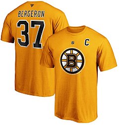 NHL Men's Boston Bruins Patrice Bergeron #37 Gold Player T-Shirt