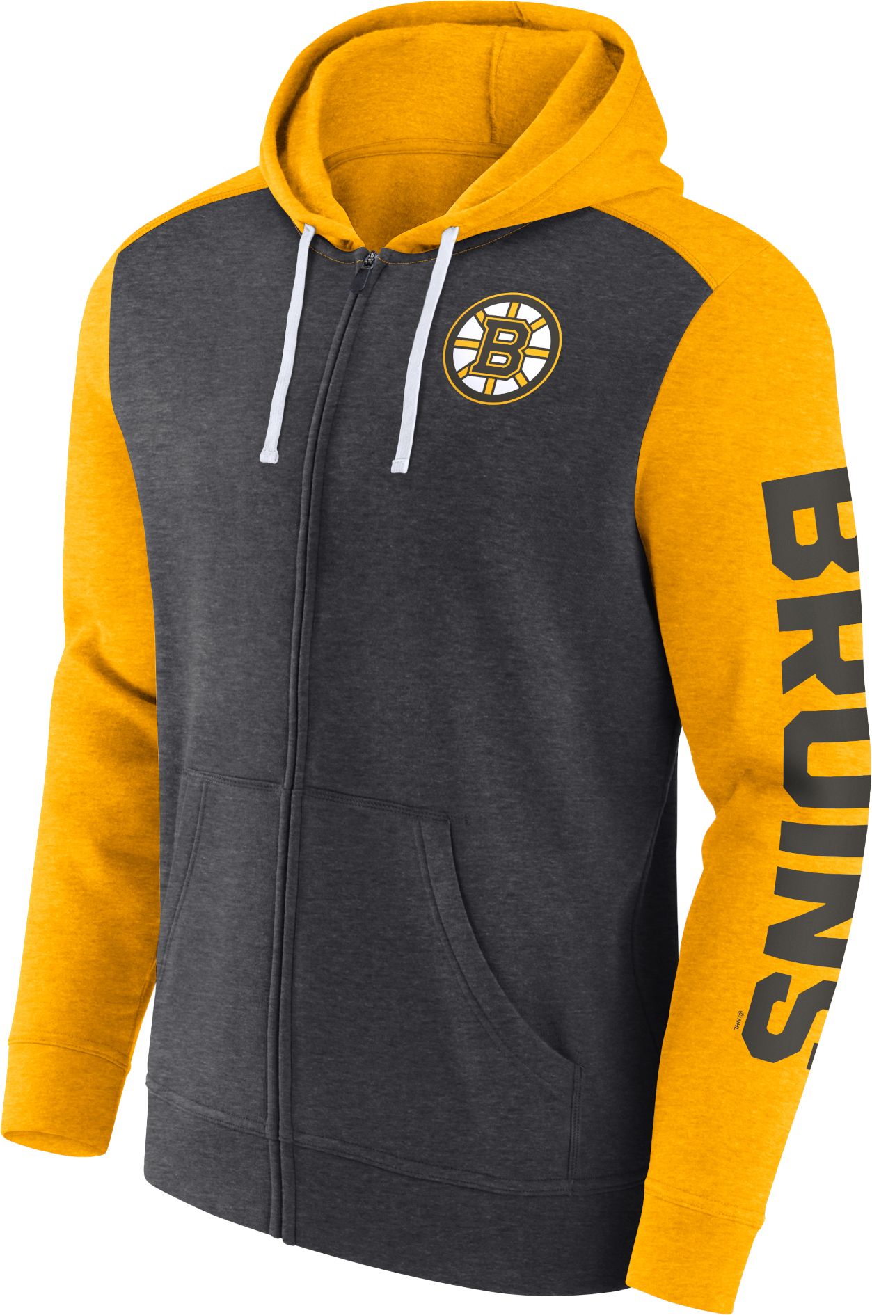 NHL Boston Bruins Cotton Black Full-Zip Hoodie