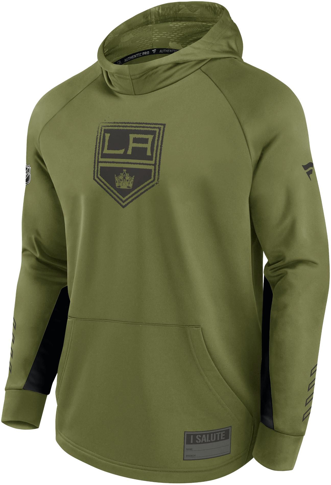 Fanatics Brand / NHL Los Angeles Kings Authentic Pro Military Green  Pullover Hoodie