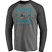NHL San Jose Sharks Vintage Raglan Grey T-Shirt