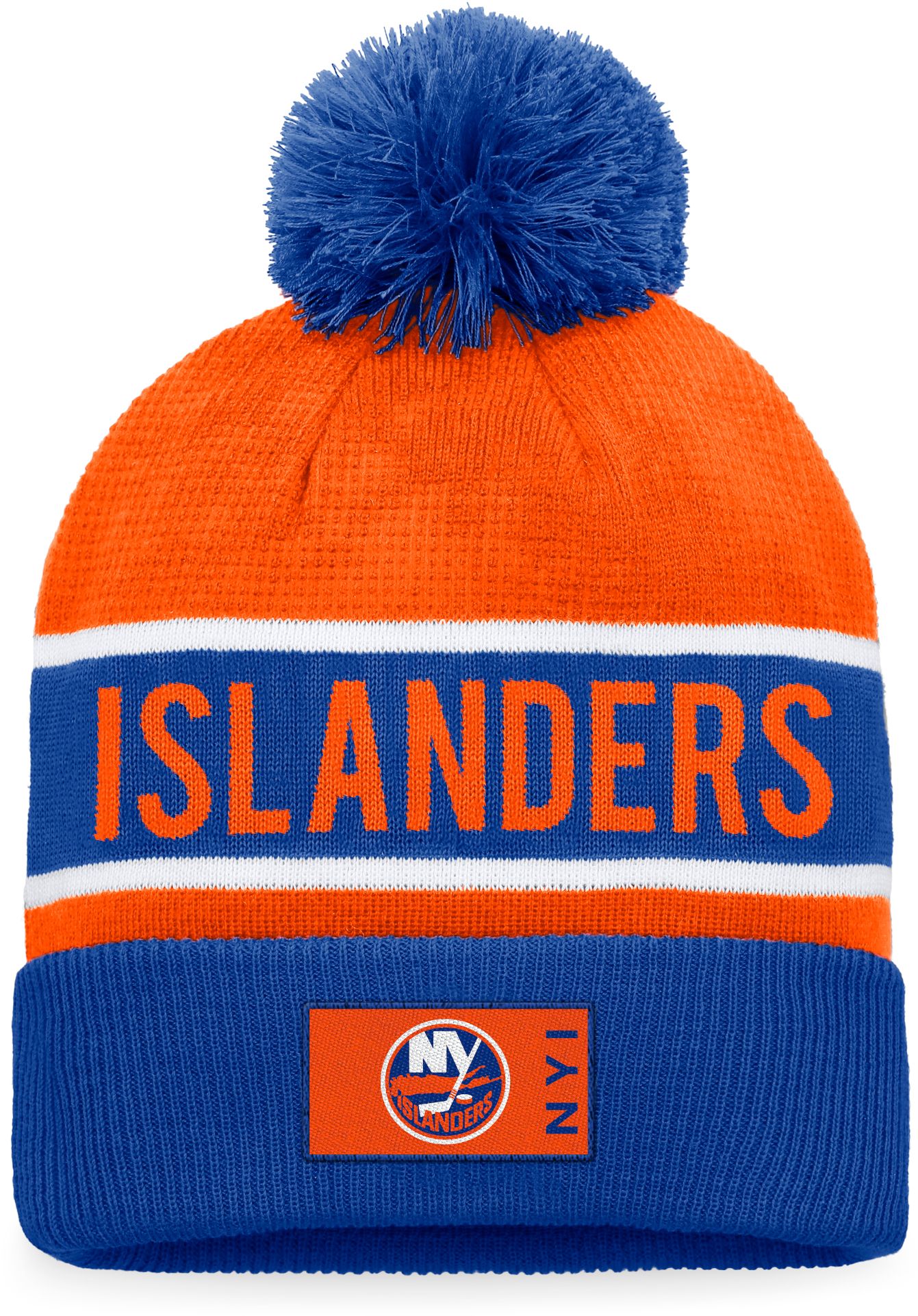 NHL New York Islanders Authentic Pro Rink Pom Knit Beanie
