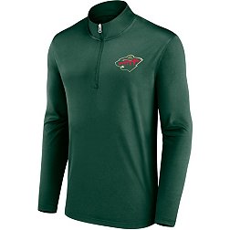 NHL Minnesota Wild Team Poly Green Quarter-Zip Pullover Shirt