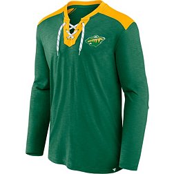NHL Minnesota Wild '22-'23 Special Edition Slub Green Lace-Up T-Shirt