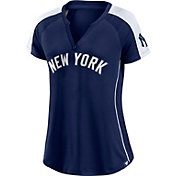 MLB Women's New York Yankees Navy Placket T-Shirt