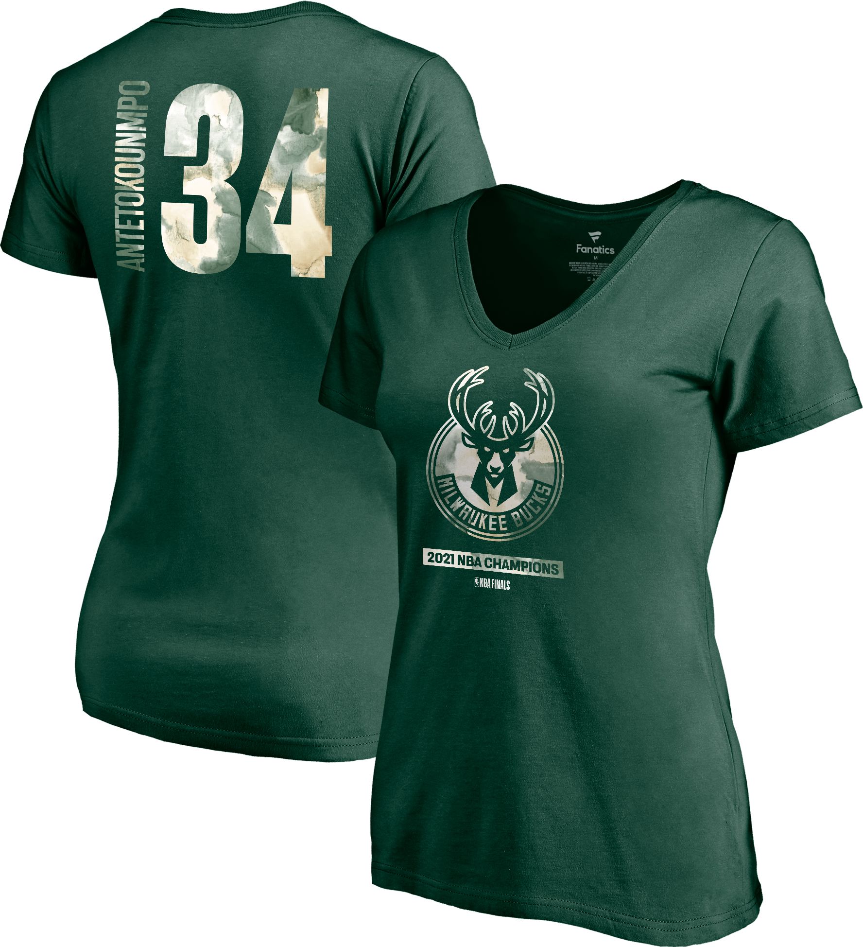 NBA Women's 2021 NBA Champions Milwaukee Bucks Giannis Antetokounmpo #34 T-Shirt