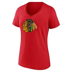 NHL Women's Chicago Blackhawks Team Red V-Neck T-Shirt