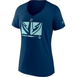 NHL Women's Seattle Kraken Secondary Authentic Pro Navy V-Neck T-Shirt
