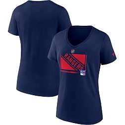 NHL Women's New York Rangers Secondary Authentic Pro Navy V-Neck T-Shirt