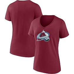 NHL Women's Colorado Avalanche Team Grey V-Neck T-Shirt