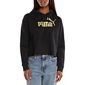 Puma Women's Cropped Metallic Logo Hoodie