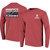 Image One Men's Alabama Crimson Tide Crimson Campus Skyline Long Sleeve T-Shirt