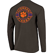 Image One Men's Clemson Tigers Grey Rounds Long Sleeve T-Shirt
