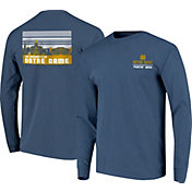 Image One Men's Notre Dame Fighting Irish Navy Campus Skyline Long Sleeve T-Shirt