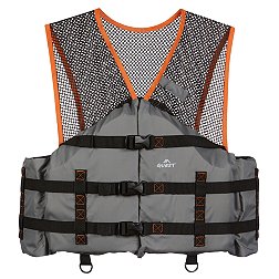 Quest adult Nylon Basic Fishing Angler Life Vest, Men's, Large, Grey
