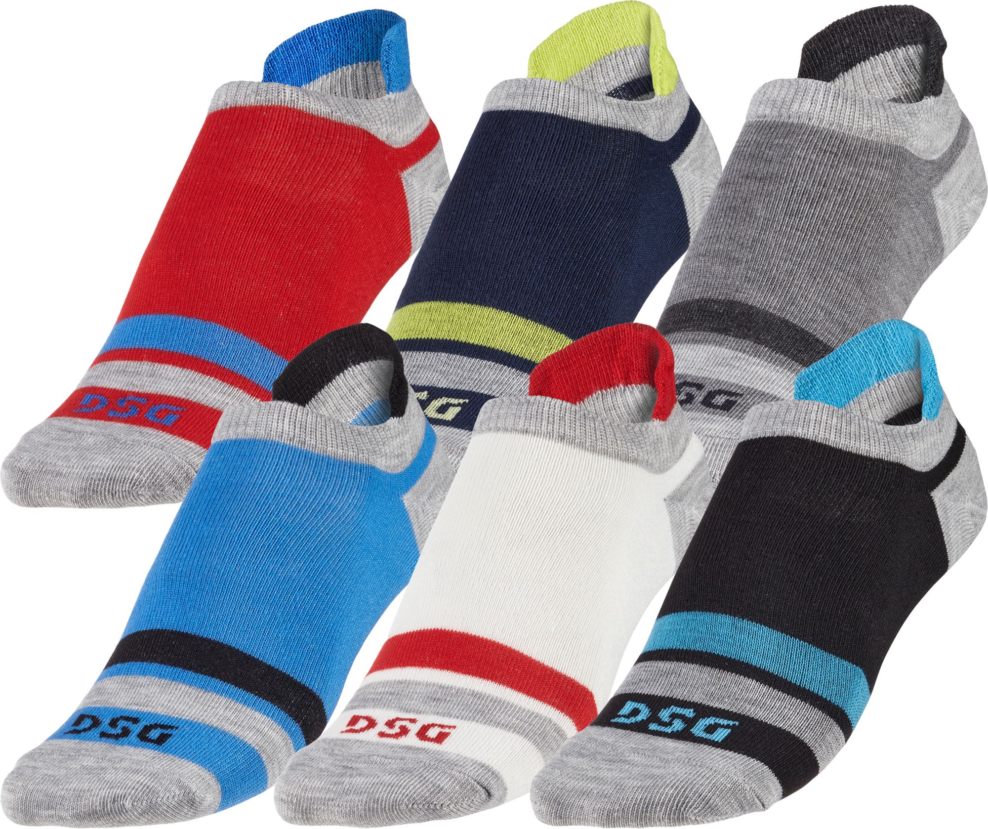 DSG Boys' Low Cut Multicolor Socks - 6 Pack