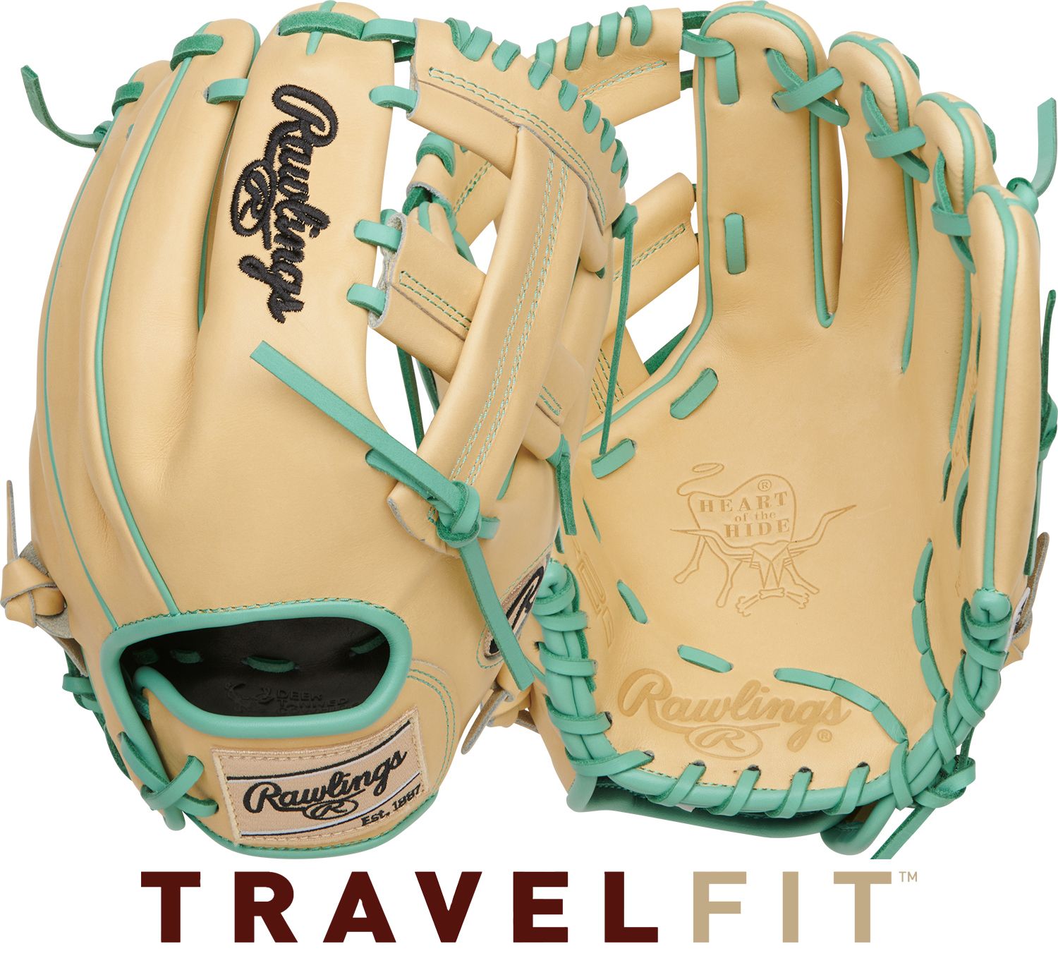 Rawlings 11.5″ HOH R2G ContoUR Fit Series Glove, Camel/Mint