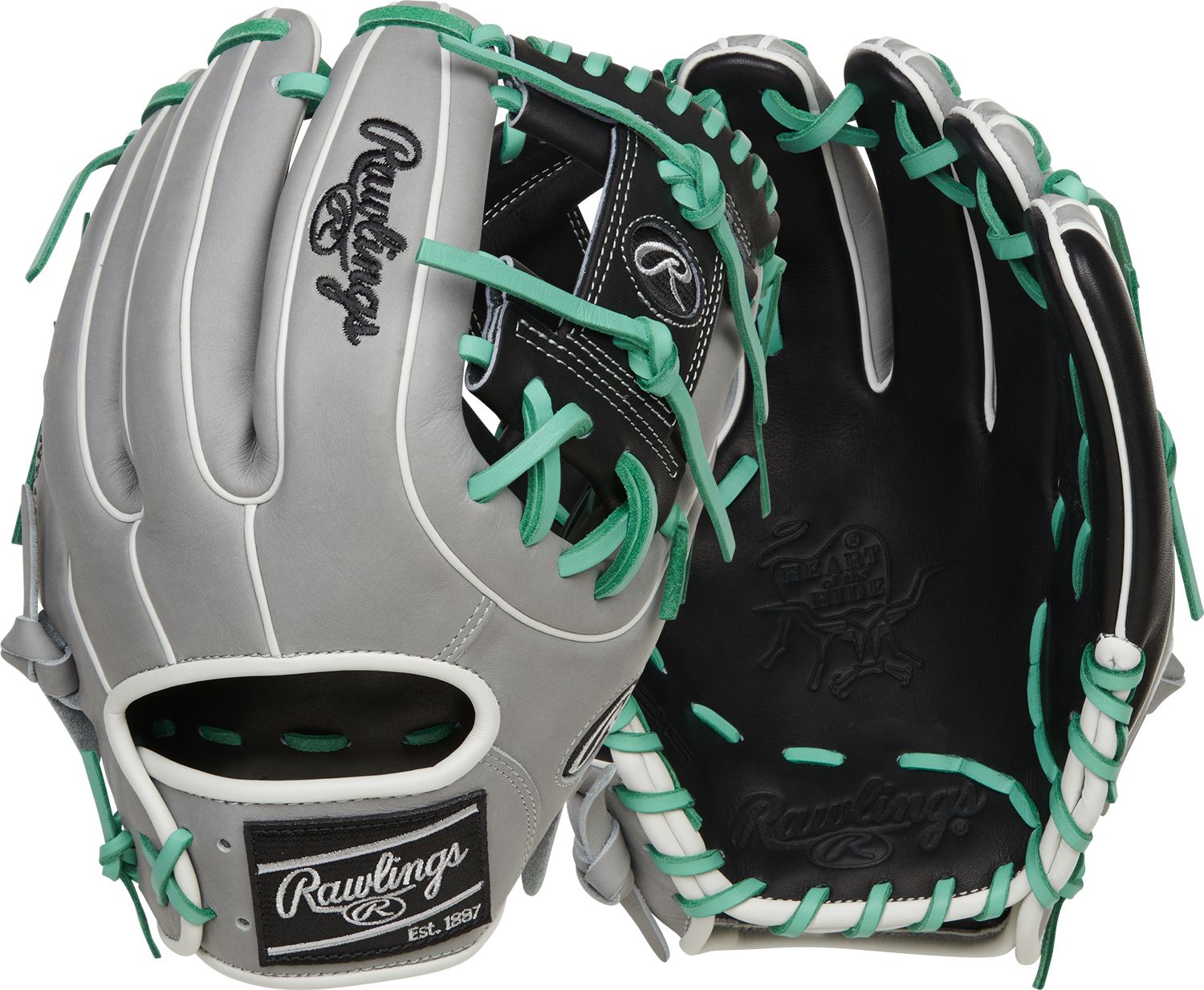 Rawlings 11.5” HOH R2G Series Glove, Black/Gray/Mint