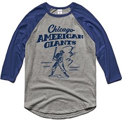 Charlie Hustle Chicago American Giants Grey Museum Raglan ¾ Sleeve T-Shirt