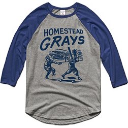 Charlie Hustle Homestead Grays Grey Museum Raglan ¾ Sleeve T-Shirt