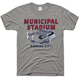 Charlie Hustle Kansas City Monarchs Grey Municipal Stadium Museum T-Shirt