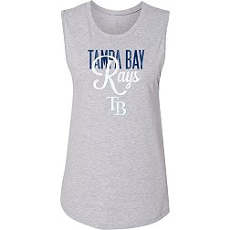 Soft As A Grape Women's Tampa Bay Rays Grey Muscle Tank Top