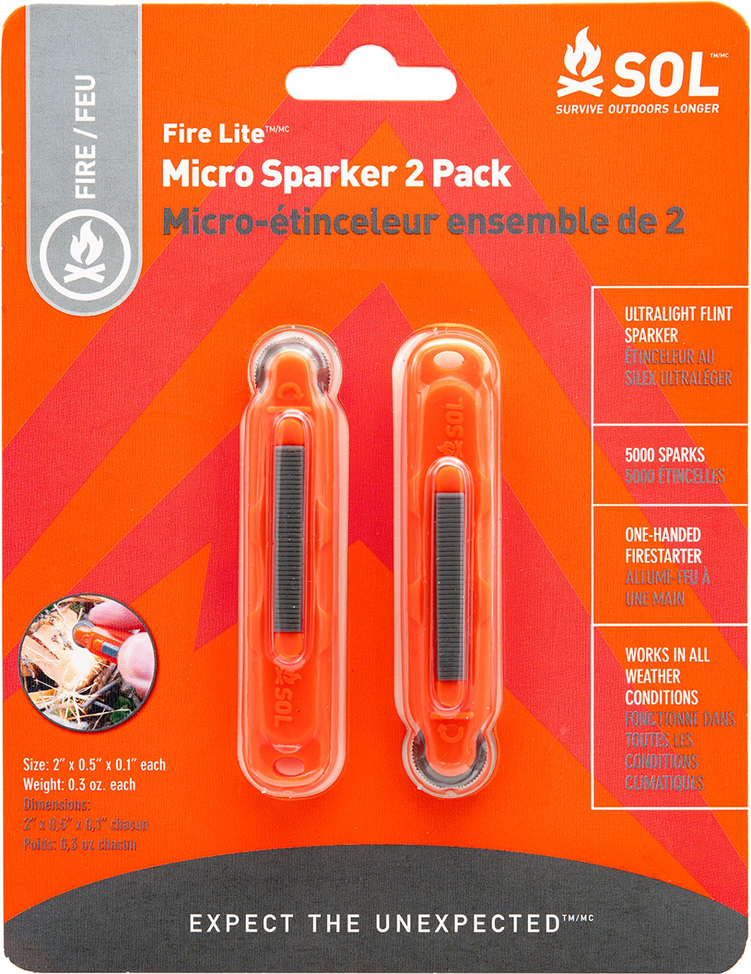 SOL Fire Lite Micro Sparker – 2 Pack